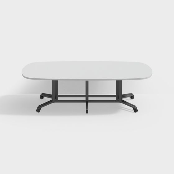 Stylish Oval Conference Table 3D model for Modern Workspaces