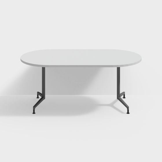 Elegant Oval Conference Table 3D model