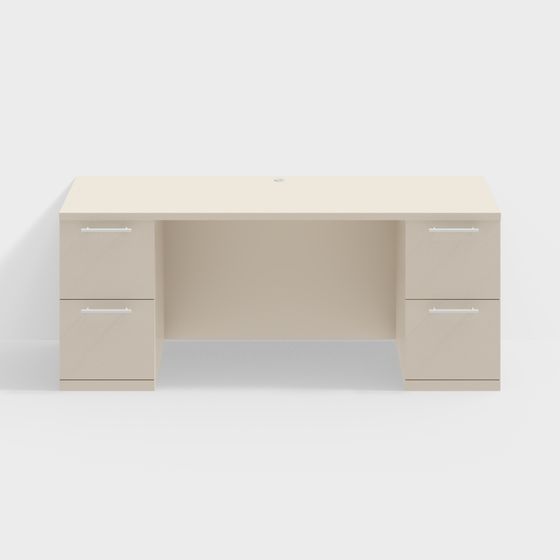 Modern Low-Polygon Office Desk 3D Model