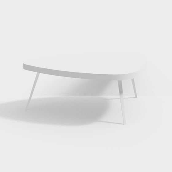 Streamlined Round Coffee Table 3D model