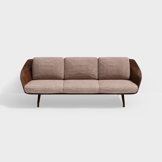 Elegant Low-Poly Sofa 3D Model for Modern Interiors