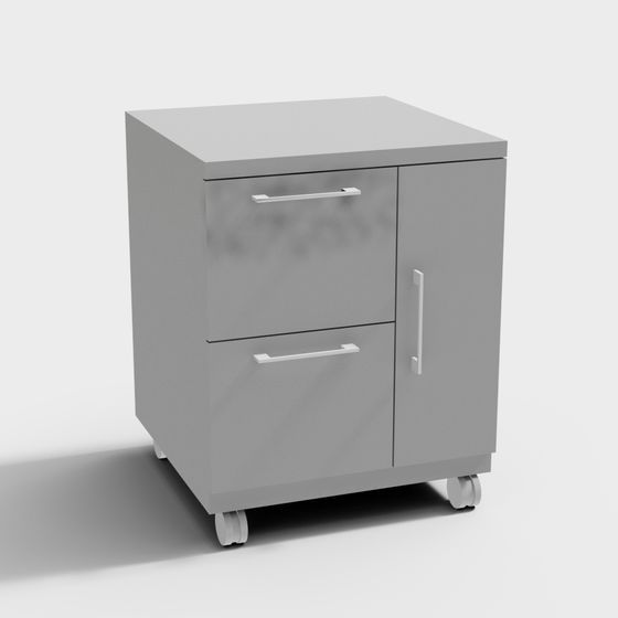 Modern Low-Poly Mobile Storage Cabinet 3D model