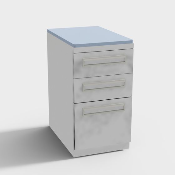 Modern Low-Poly Filing Cabinet 3D model