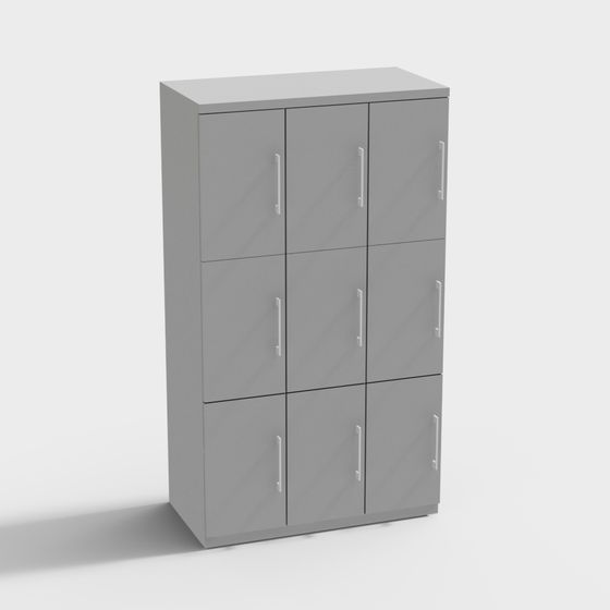 Stylish Low-Poly Storage Cabinet 3D model