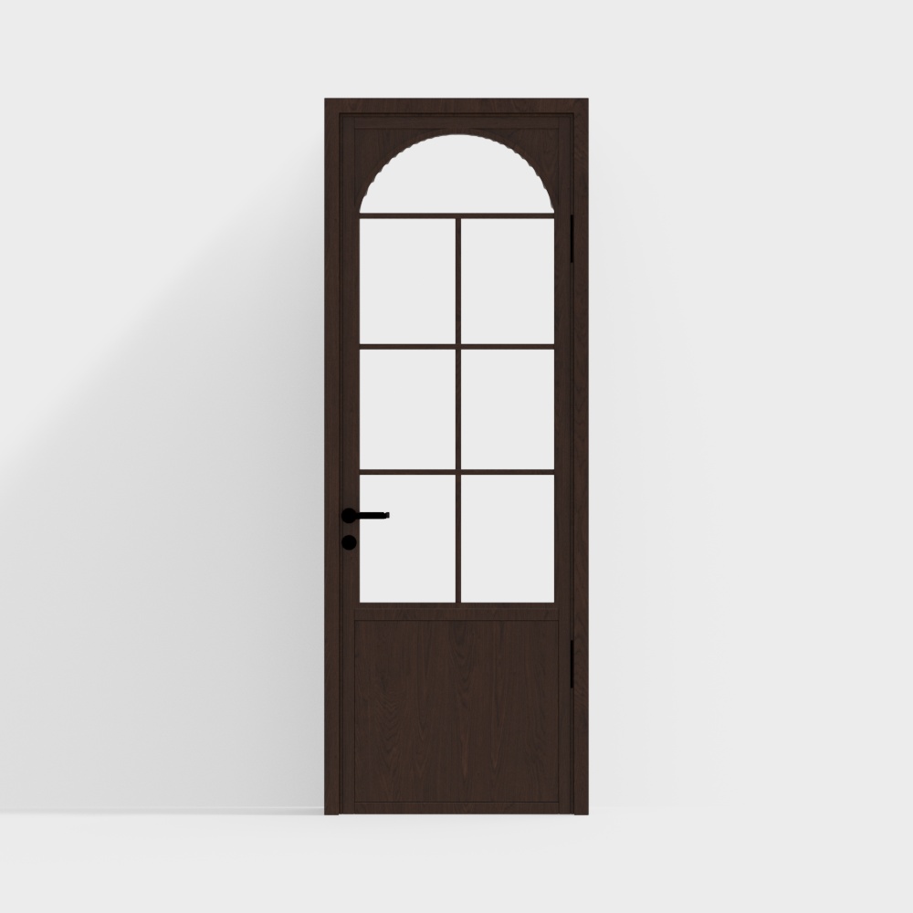 Elegant Arched Glass Door 3D model
