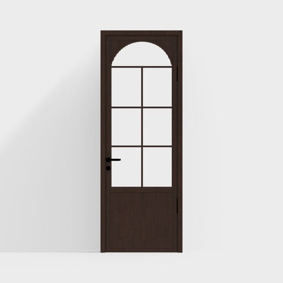 Elegant Arched Glass Door 3D model