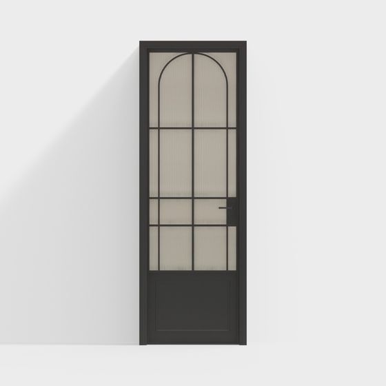 Elegant Black and Beige Glass 3D Door Model