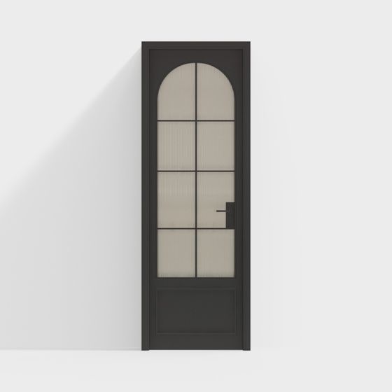 Elegant Arch Glass Door 3D Model