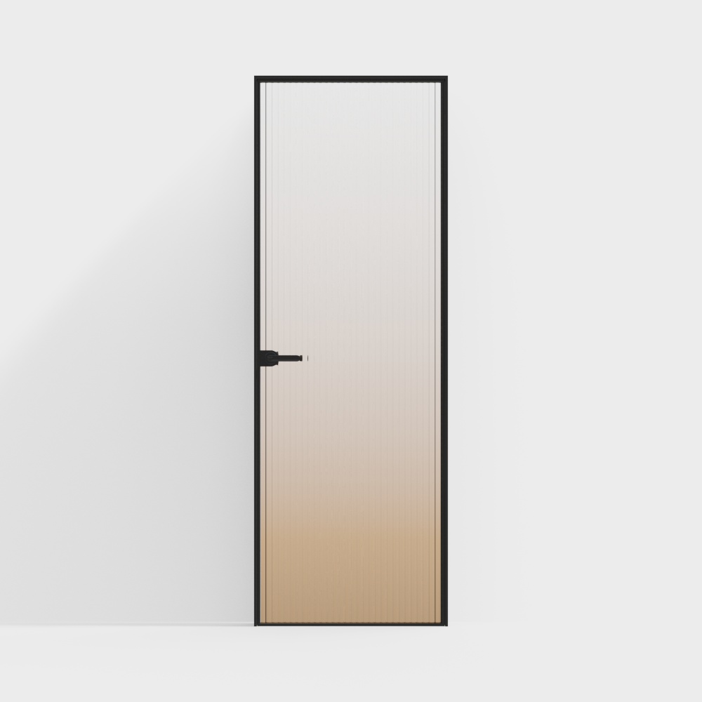 現代超窄長彩虹玻璃單門