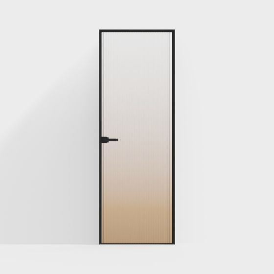 現代超窄長彩虹玻璃單門