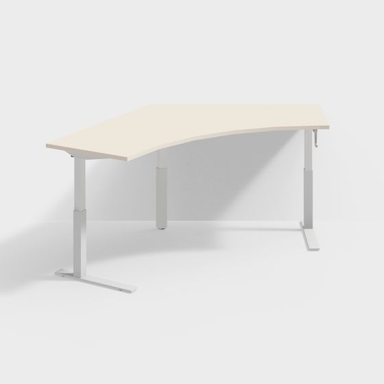 Curved Office Desk 3D model for Contemporary Spaces