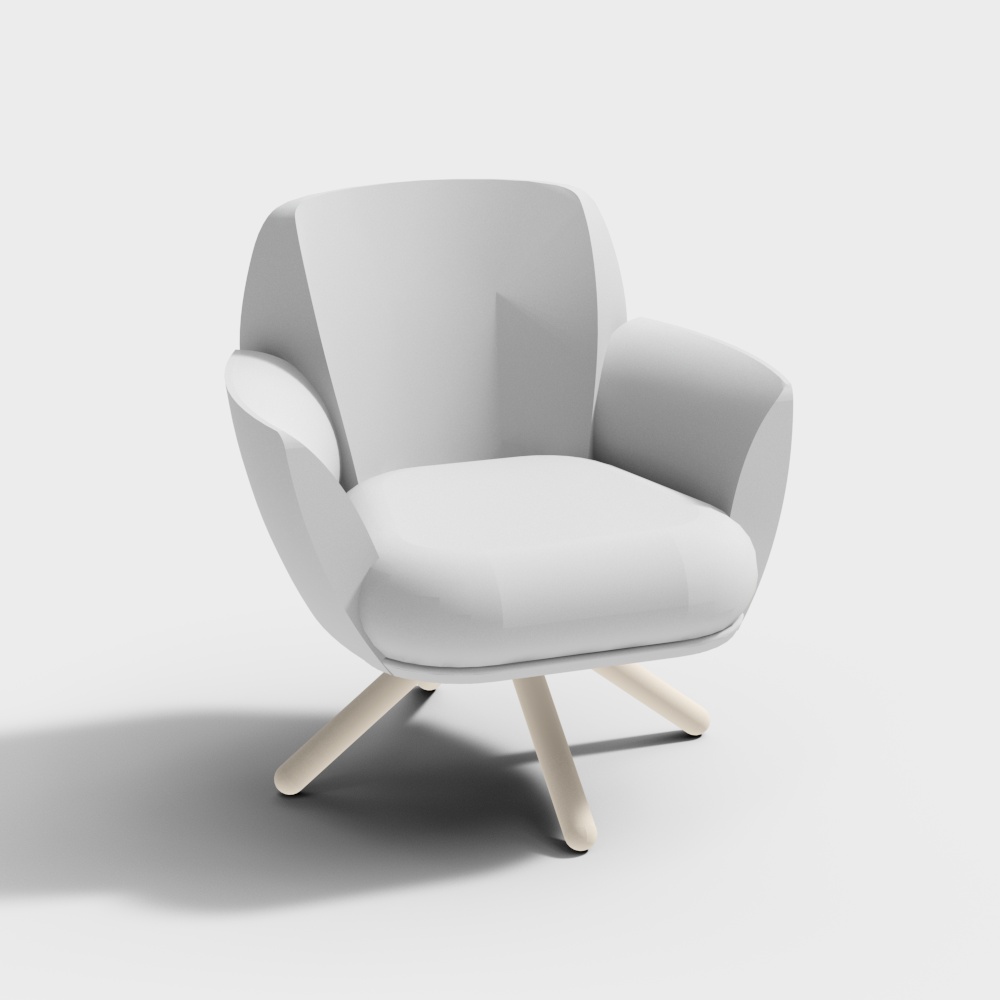 Sleek Streamlined Sofa 3D model
