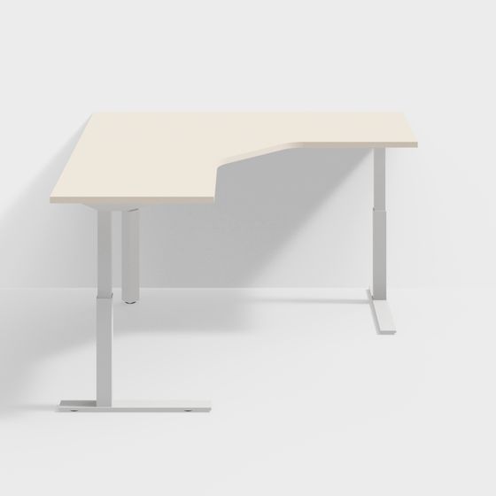 Contemporary L-Shaped Desk 3D model for Workspaces