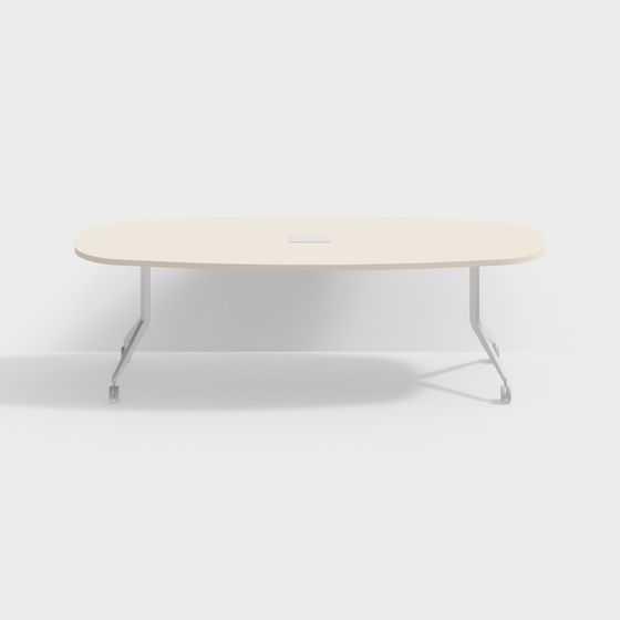 Elegant Oval Conference Table 3D model