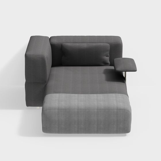 Elegant Gray Sofa 3D model for Contemporary Interiors