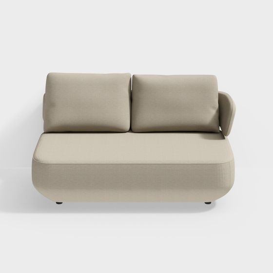 Elegant Low-Poly Sofa 3D model