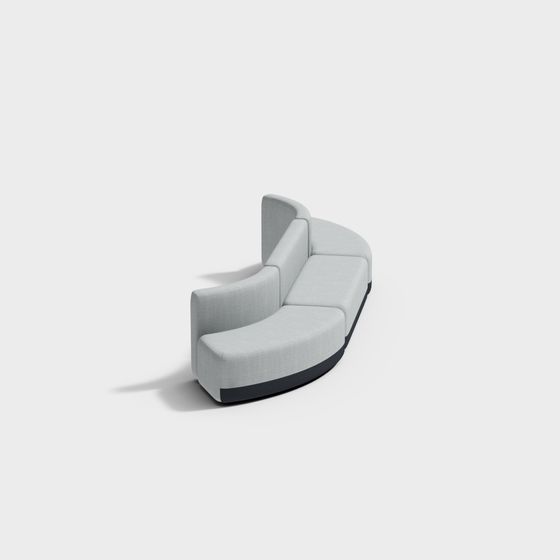 Stylish Curved Sofa 3D model for Contemporary Spaces