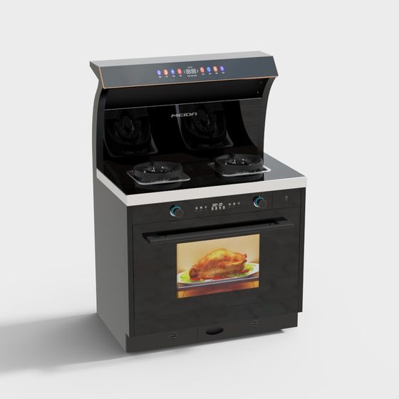 Modern Integrated Stove 3D model for Stylish Kitchens