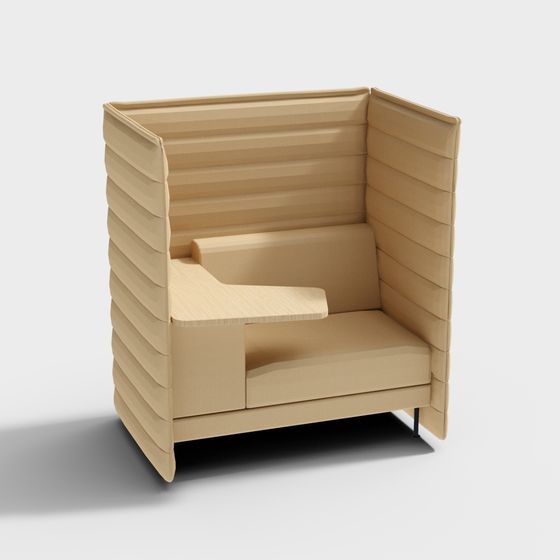Elegant Low-Polygon Sofa Chair 3D Model
