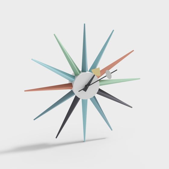 Starburst Clock 3D model for Modern Projects