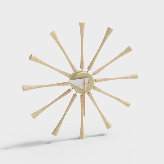 Stylish Low-Poly Clock 3D model for Creative Spaces