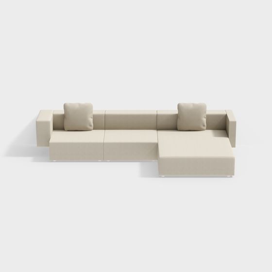 Urban Comfort Low-Poly Sofa 3D model