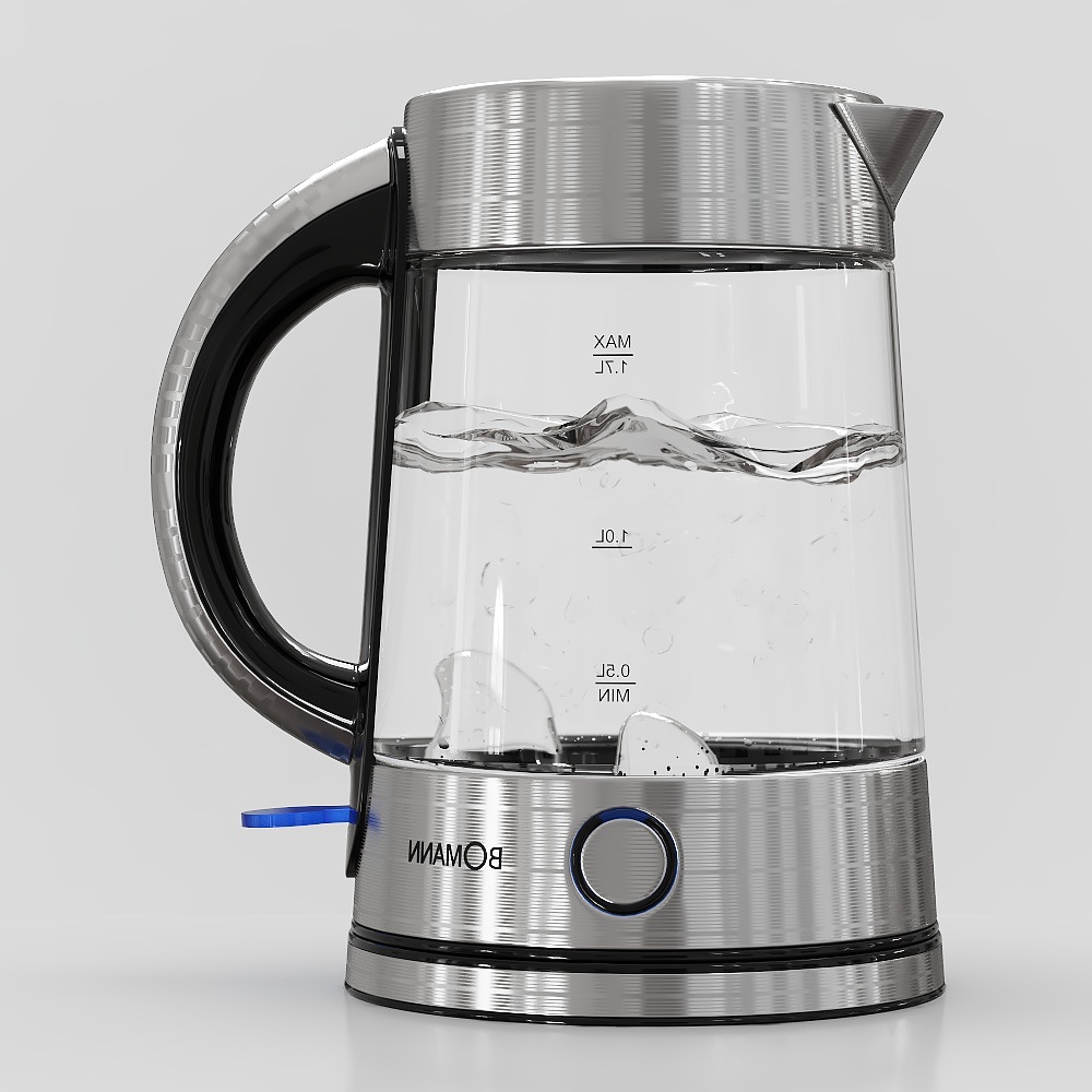Stylish Glass Electric Kettle 3D model
