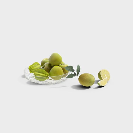 Fruit Ornament 3D Model in Green