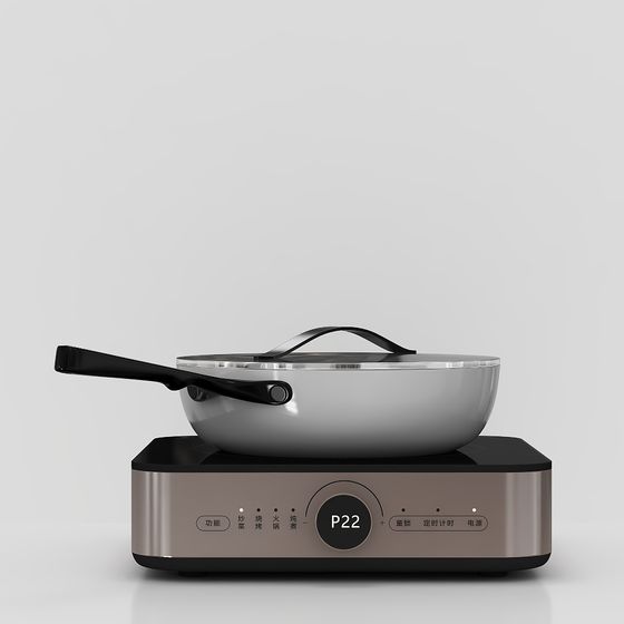 Sleek 3D Electric Pot Model for Modern Kitchens