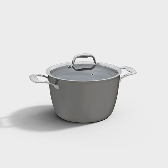 Modern Minimalist Stainless Steel Pot 3D model