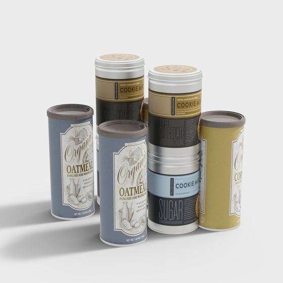 Vintage Can Food Packaging 3D Model