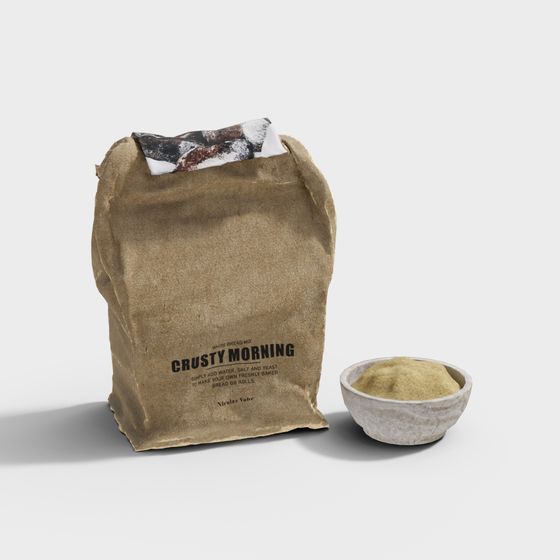 Crusty Morning Bread Flour 3D model for Creative Projects