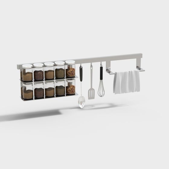 Modern Wall-Mounted Spice Rack 3D model