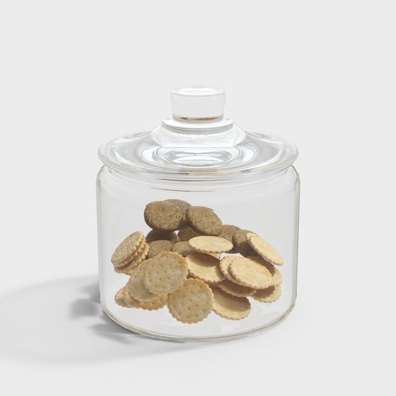 Realistic Transparent Cookie Jar 3D model
