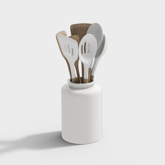 Minimalist Kitchen Utensil Storage Jar 3D model