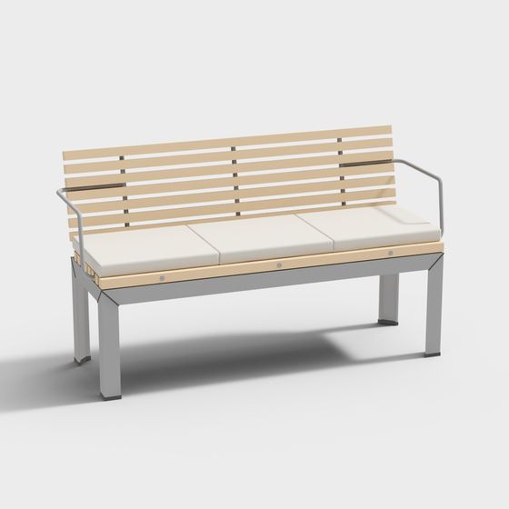 Trendy Park Bench 3D model for Outdoor Spaces