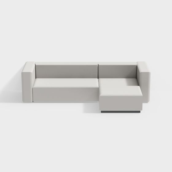 Minimalist Gray 3D Sofa Model for Interior Design