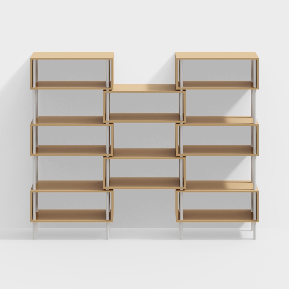 Modern Low-Polygon Bookshelf 3D model