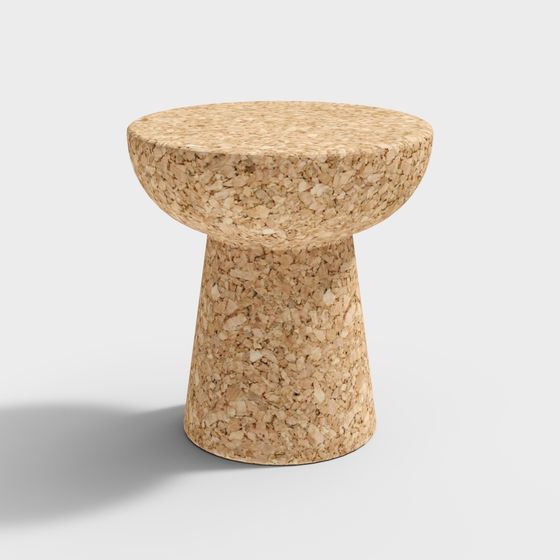 Cork Side Table 3D model for Modern Interiors