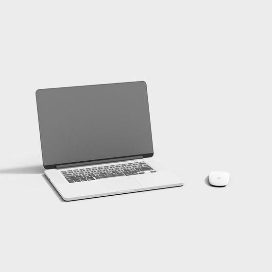 Modern Laptop and Mouse 3D model
