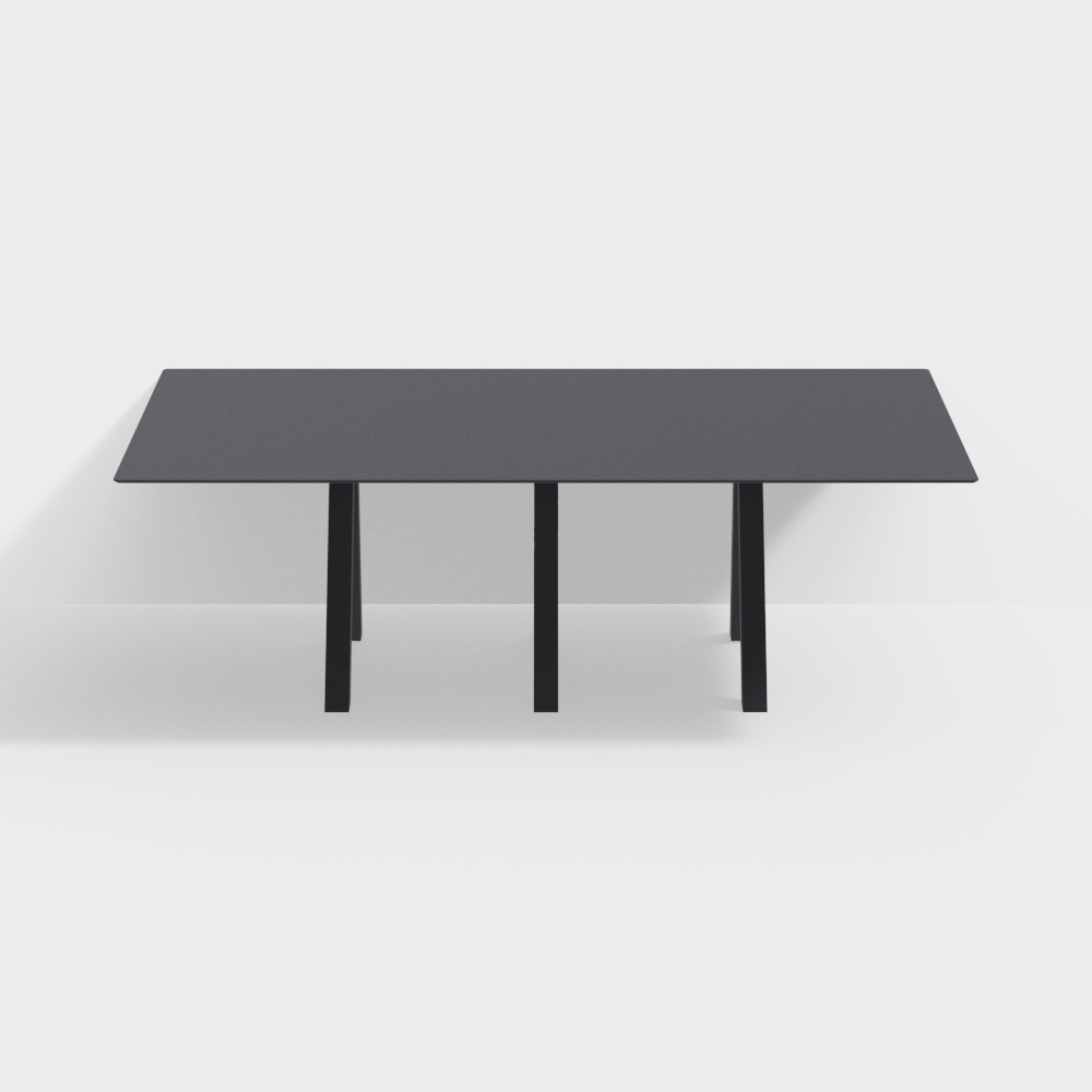 Urban Edge Table 3D Model – Modern Dark Gray Metal