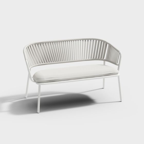 Elegant Minimalist Outdoor Bench 3D model