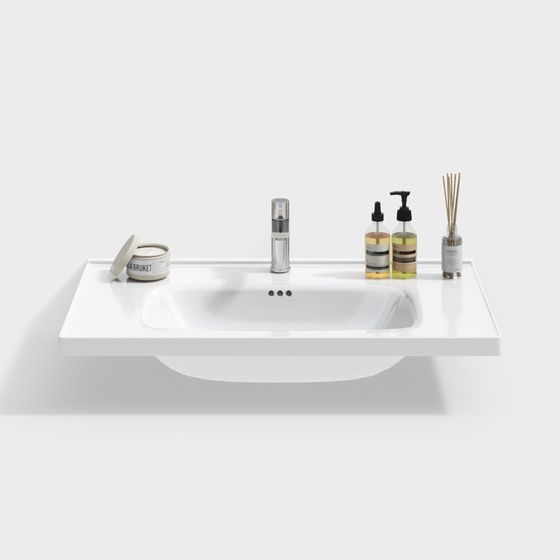 Minimalist Floating Bathroom Sink 3D model