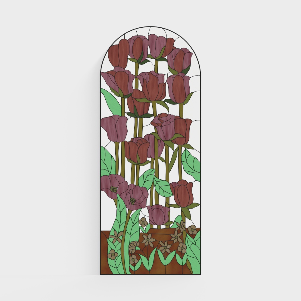 Modern Tiffany glass partition