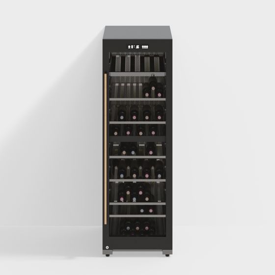 Elegant Wine Cabinet 3D model for Modern Interiors