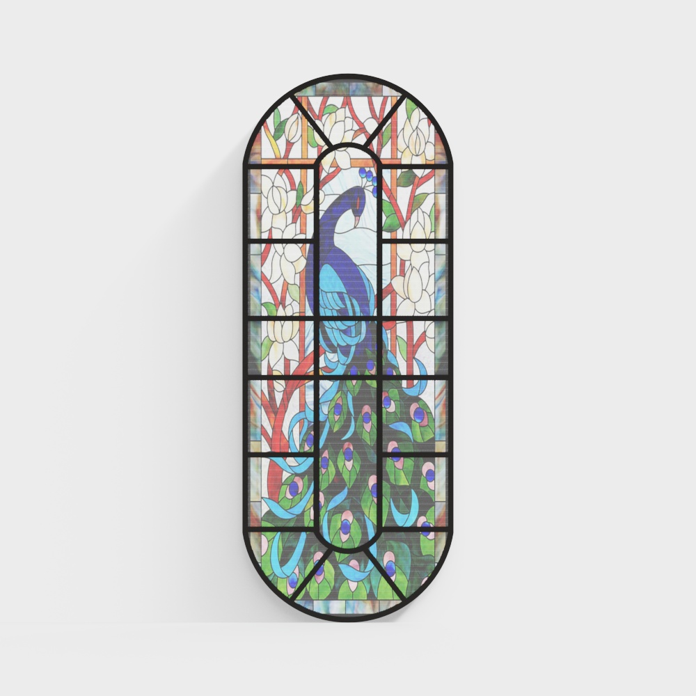 French painted decorative glass Windows