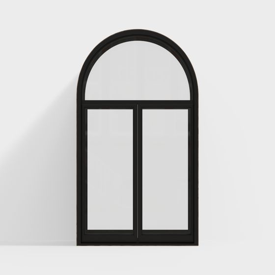 Modern Black Casement Window 3D Model