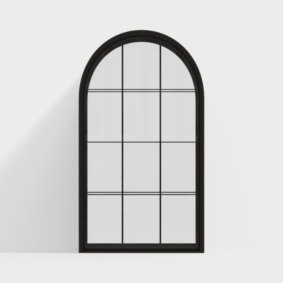 Modern Black Casement Styled Windows 3D Model