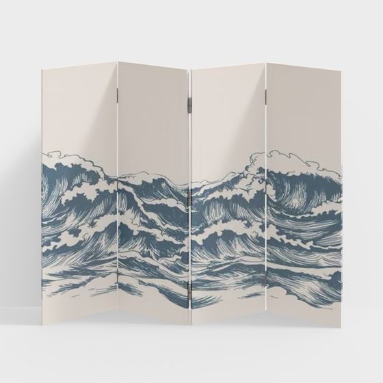 The Great Wave Screen 3D model