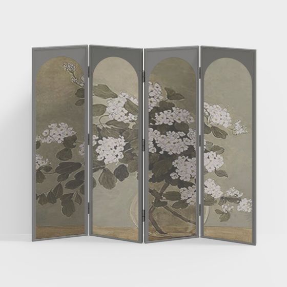 Floral Screen 3D model